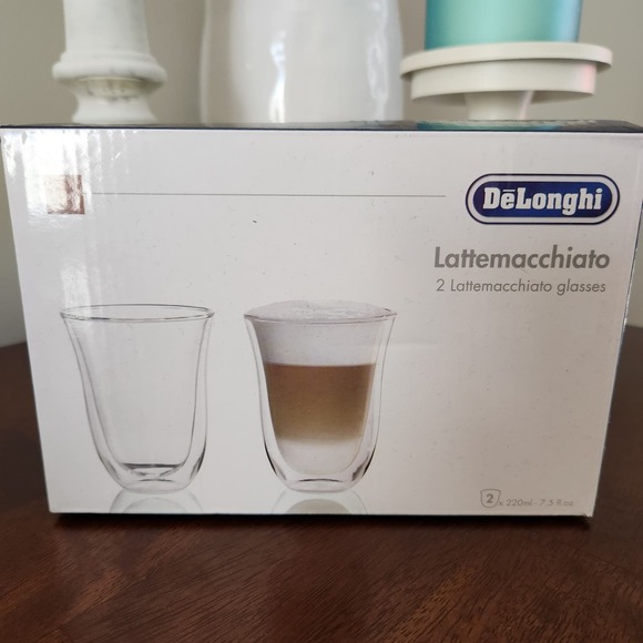 DeLonghi -2 Double Wall Thermal Lattemacchiato Glasses 7.5 OZ NWT - Picture 2 of 6